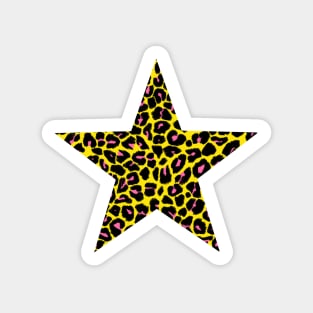 Leopard Print Pattern in Yellow, Pink and Black Sticker